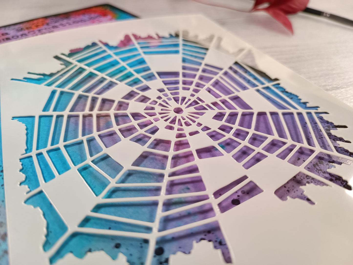 Mixed media stencil- WOVEN