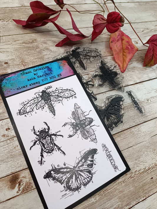 Set of photopolymer stamps- YOU BUG ME