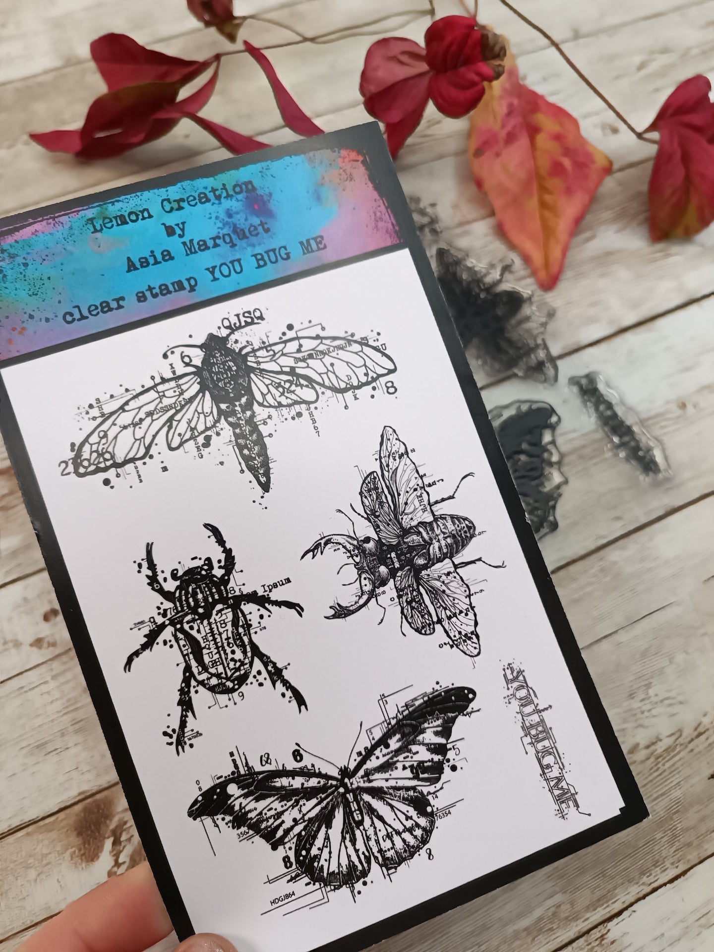 Set of photopolymer stamps- YOU BUG ME
