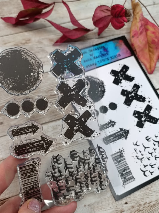 Set of photopolymer stamps- THEO'S BIRDS