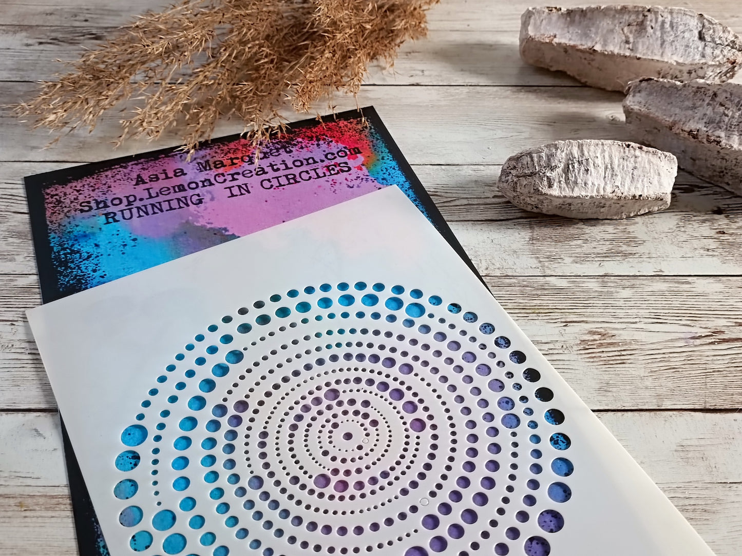 Mixed Media Stencil- RUNNING IN CIRCLES