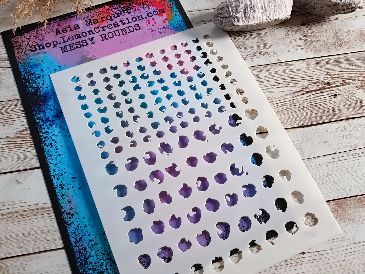 Mixed Media Stencil- MESSY ROUNDS