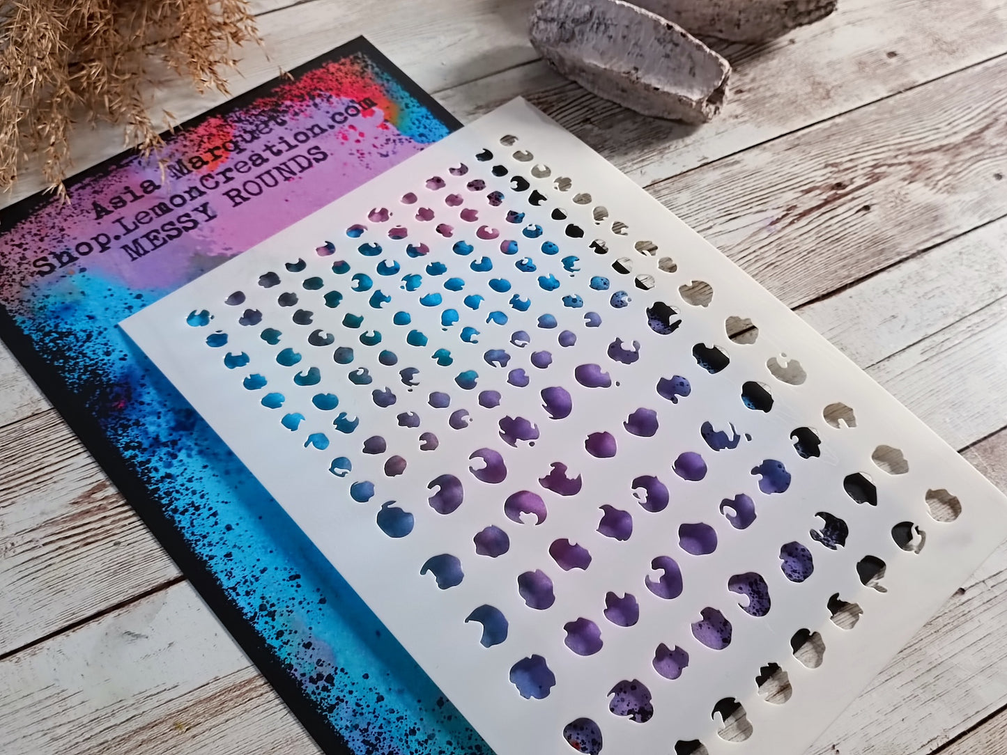 Mixed Media Stencil- MESSY ROUNDS