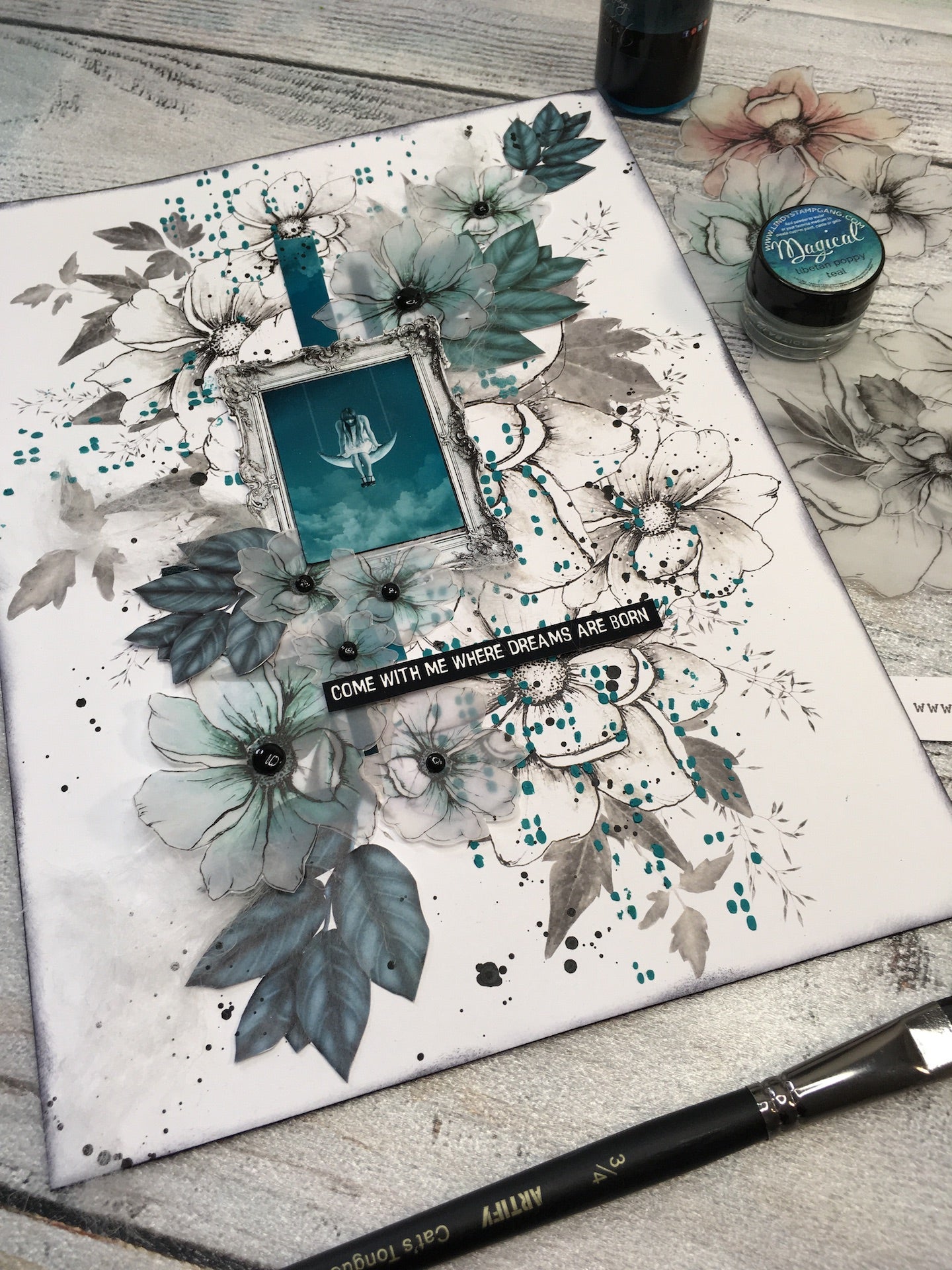 Mixed media stencil- DOTTED