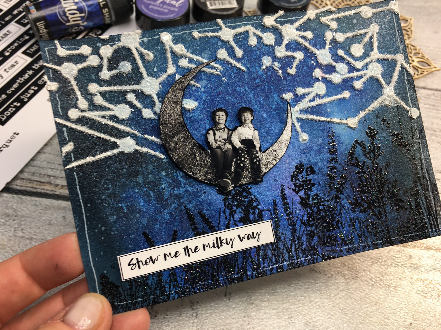 Mixed media stencil- CONSTELLATIONS