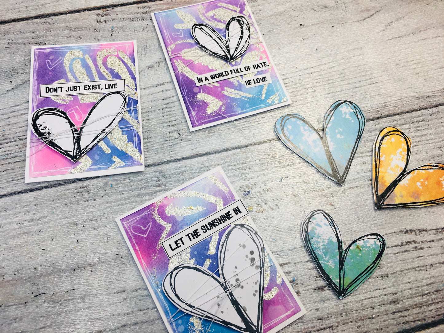 Mixed media stencil- SWEET VALENTINE