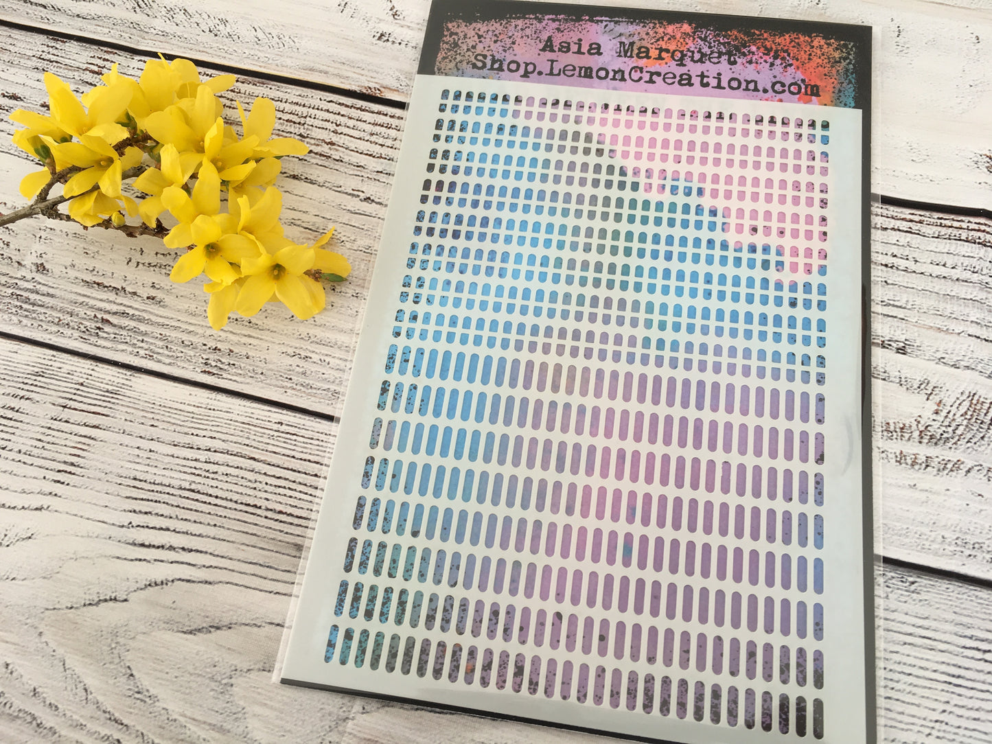 Mixed media stencil- READ BETWEEN THE LINES