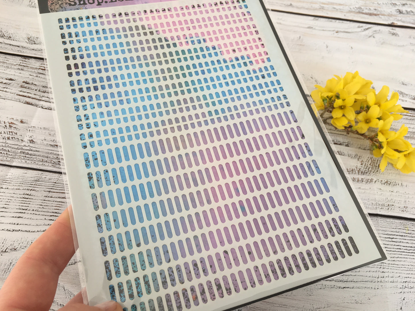Mixed media stencil- READ BETWEEN THE LINES