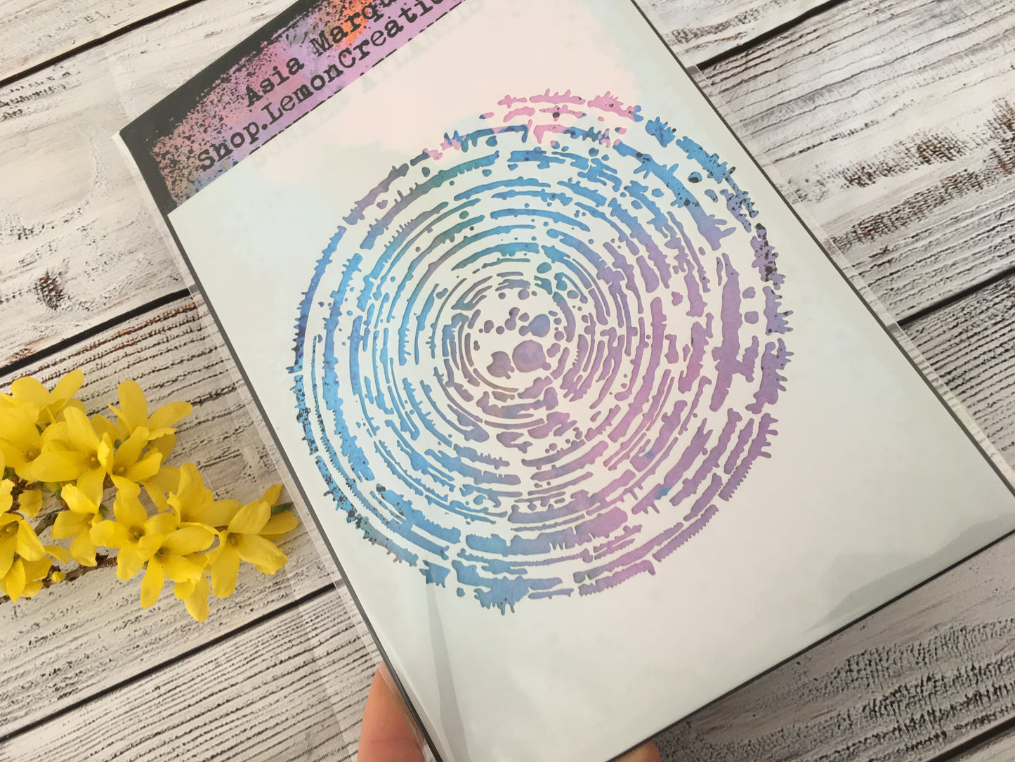 Mixed media stencil- SUNKEN ATLANTIS