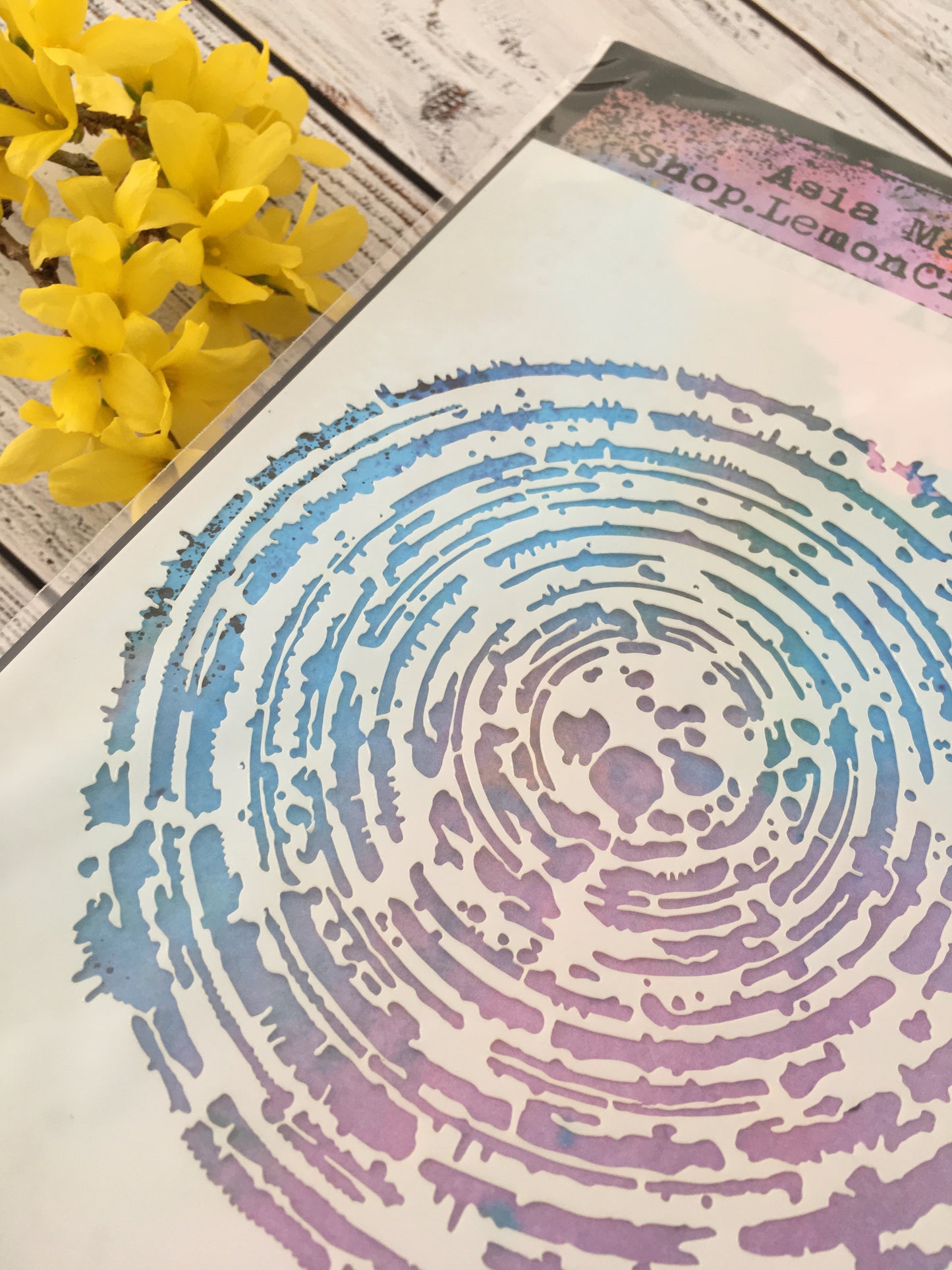 Mixed media stencil- SUNKEN ATLANTIS