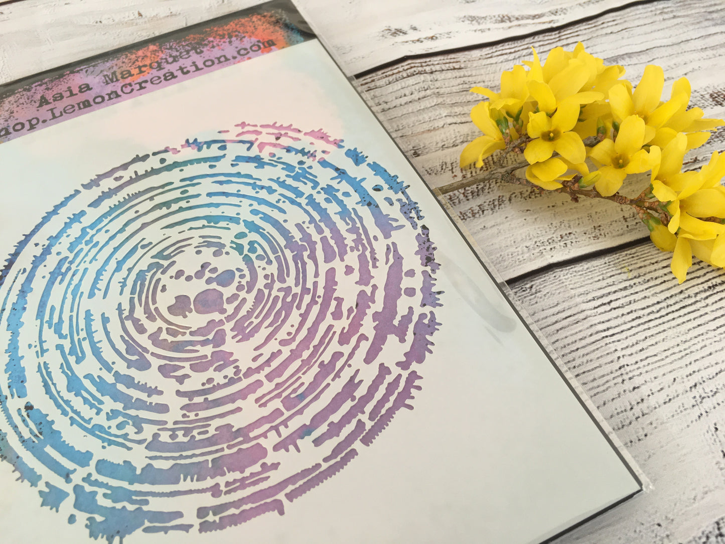 Mixed media stencil- SUNKEN ATLANTIS