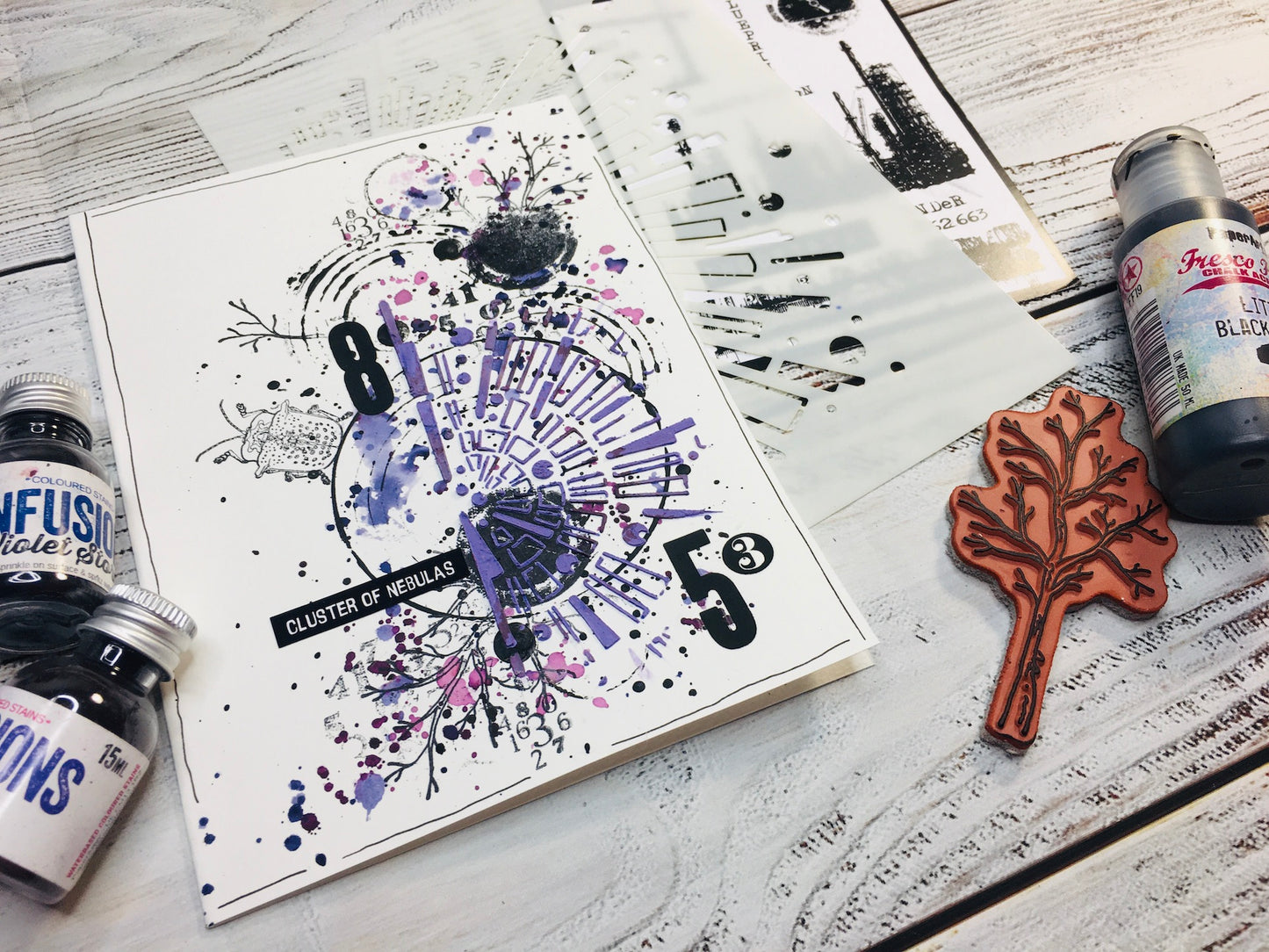 Mixed media stencil- PECULIAR KIND OF RAINBOW