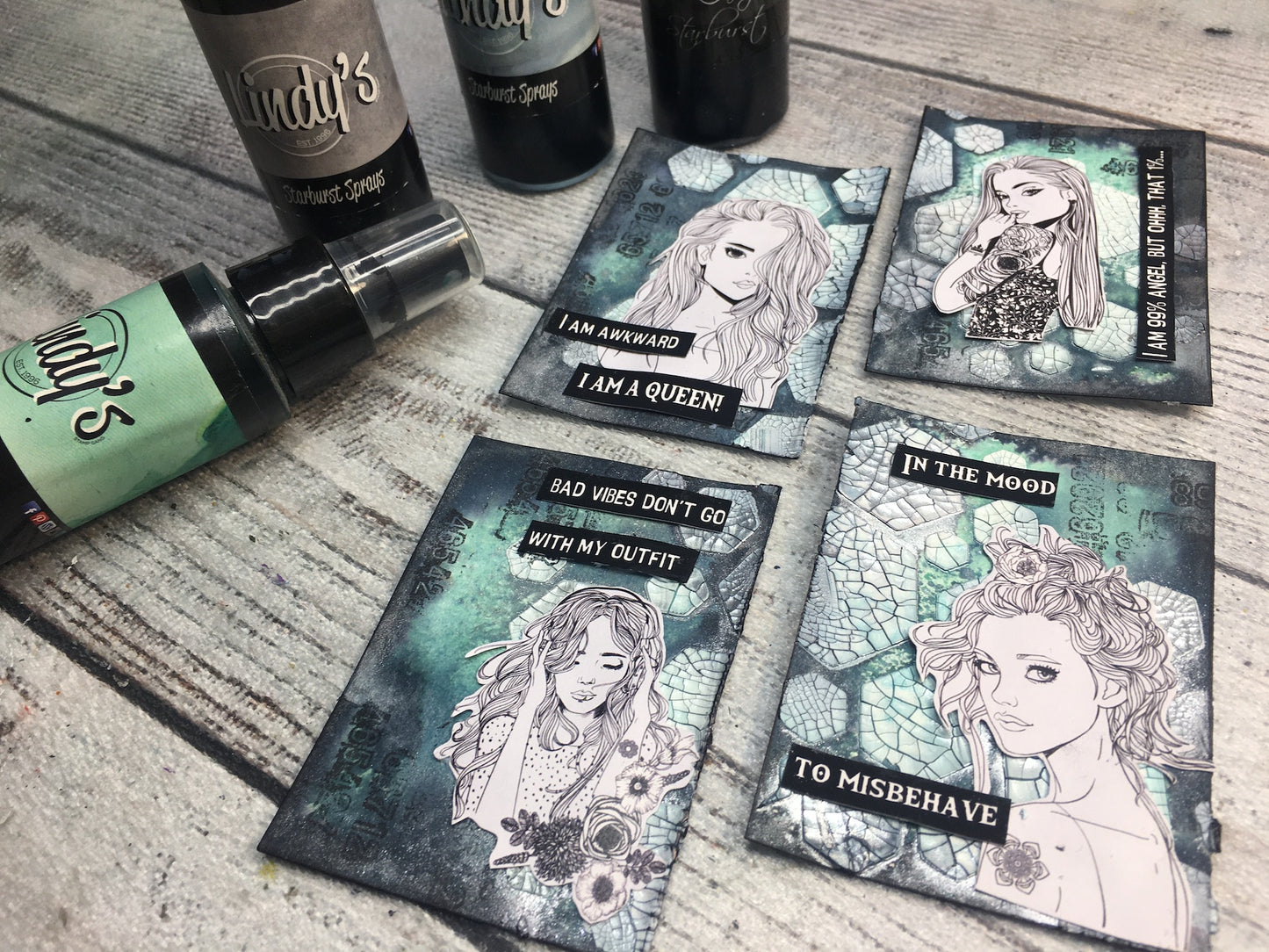 Mixed media stencil- HEXAGONAL TILES