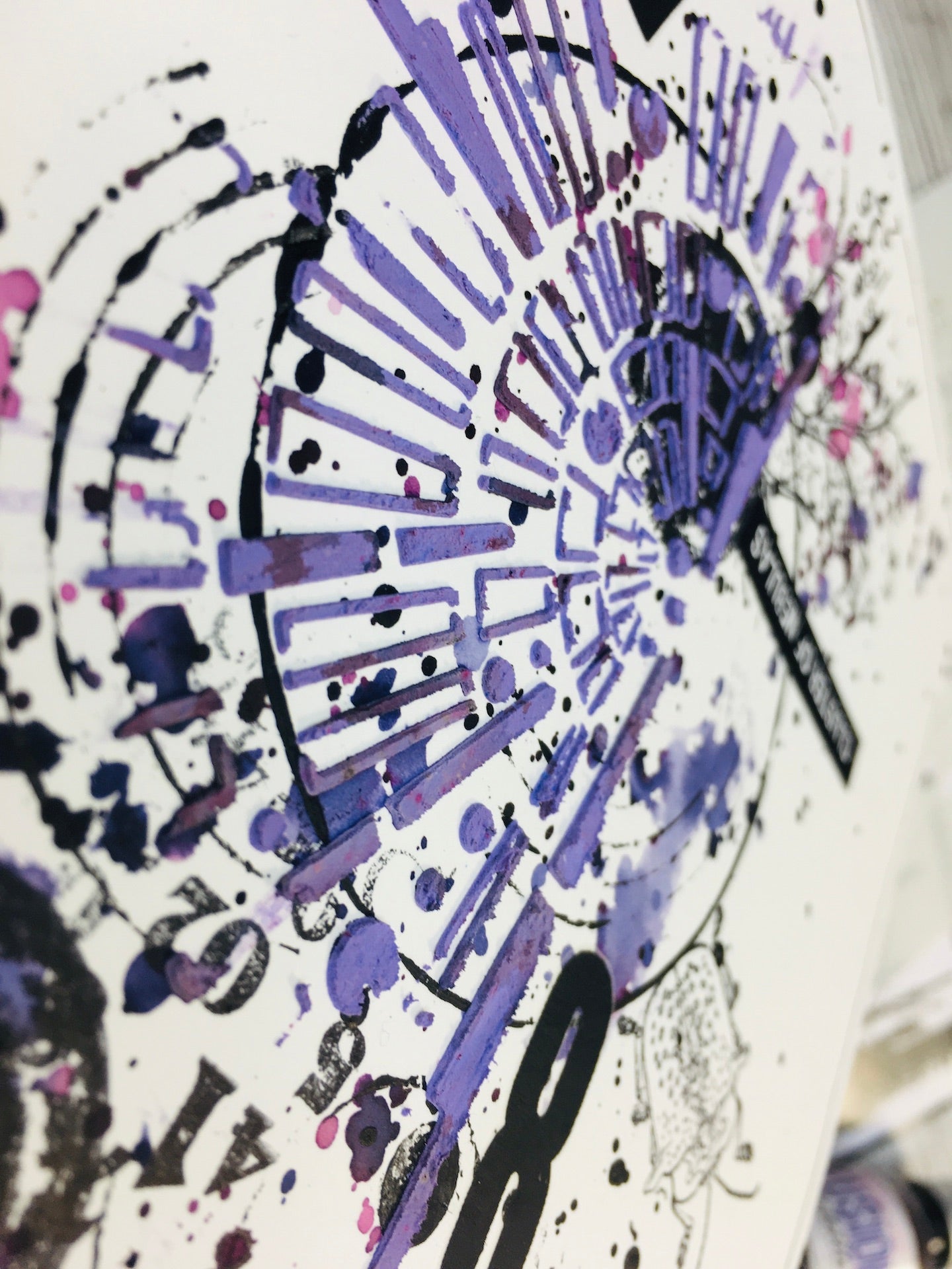 Mixed media stencil- PECULIAR KIND OF RAINBOW