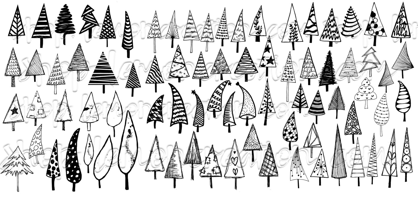 Digital Download File- CHRISTMAS TREES  bundle
