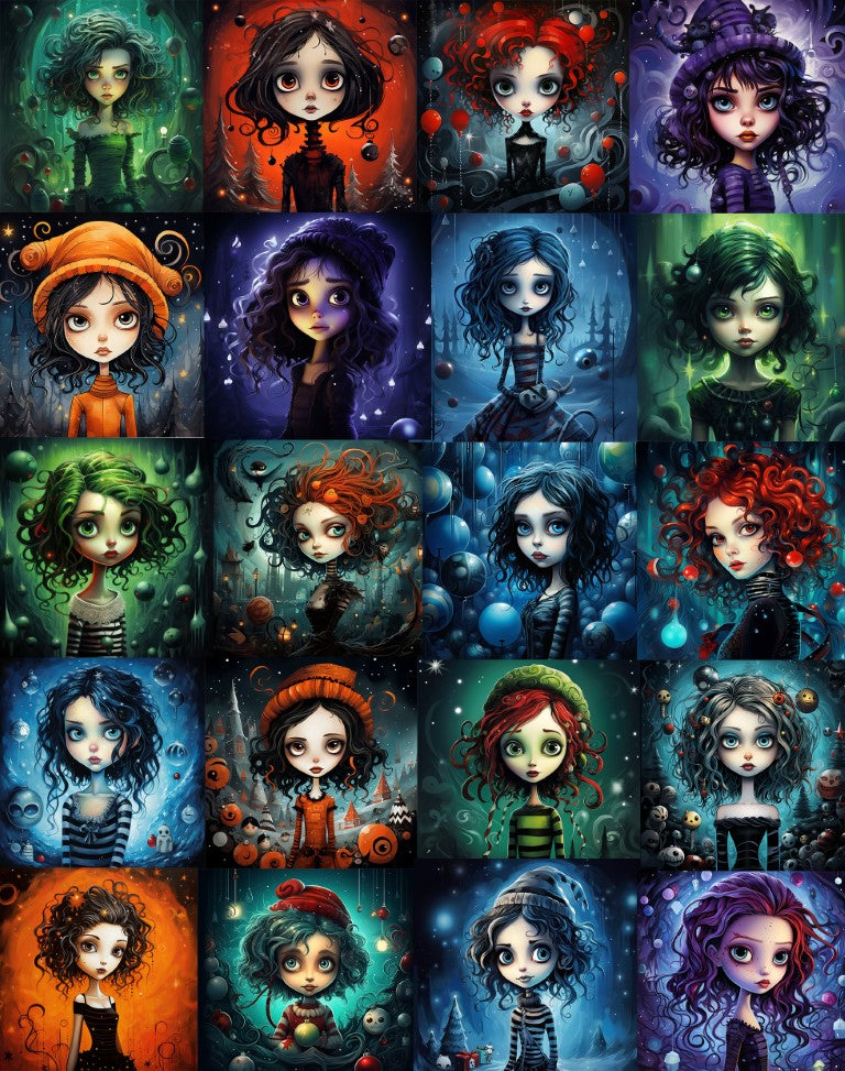 DIGITAL DOWNLOAD FILE- Quirky Winter Ladies