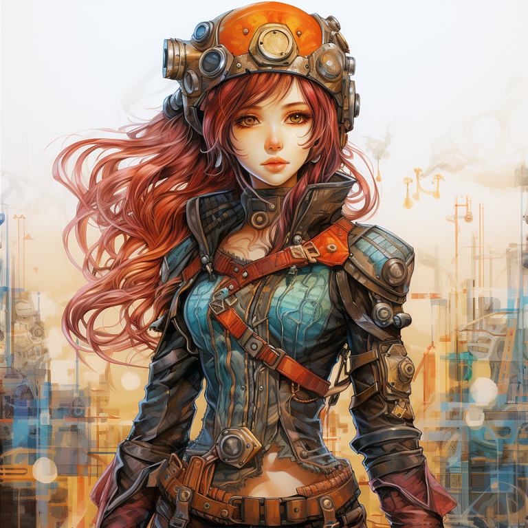 DIGITAL DOWNLOAD FILE- Steampunk Manga Girls