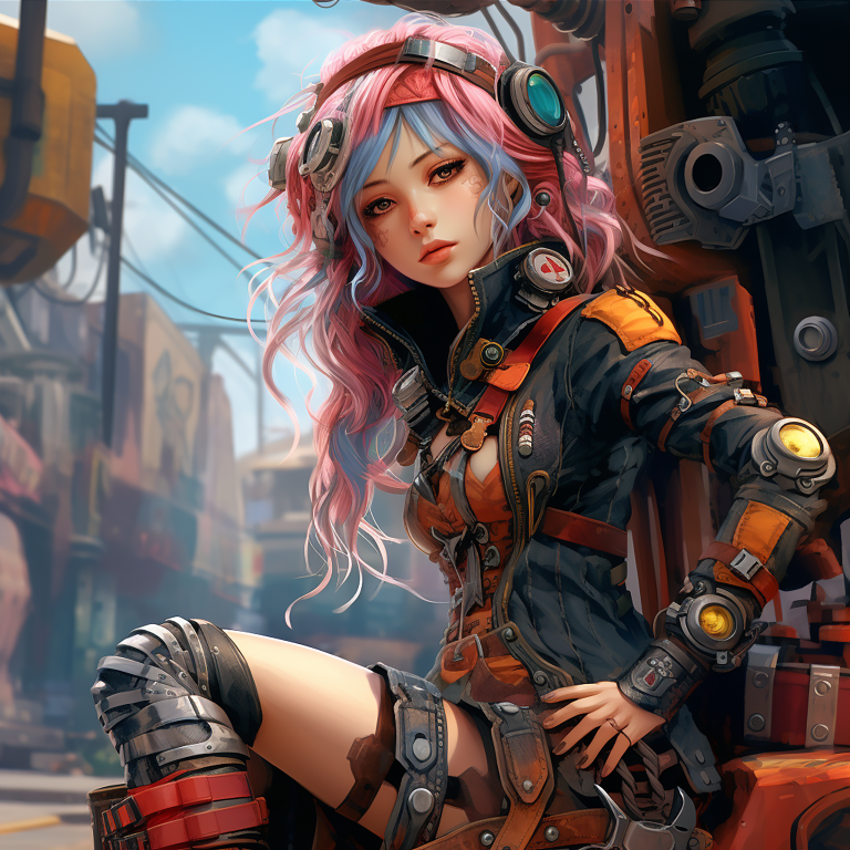 DIGITAL DOWNLOAD FILE- Steampunk Manga Girls