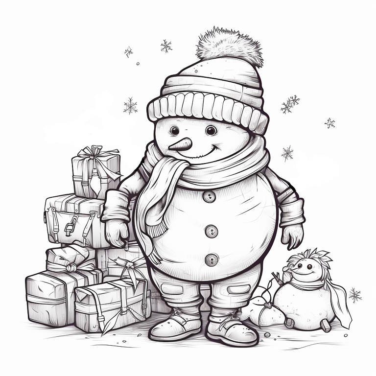 DIGITAL DOWNLOAD FILE- Winter B&W Characters