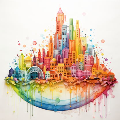 DIGITAL DOWNLOAD FILE- Rainbow Skylines