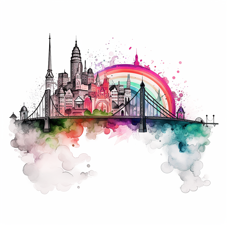 DIGITAL DOWNLOAD FILE- Rainbow Skylines