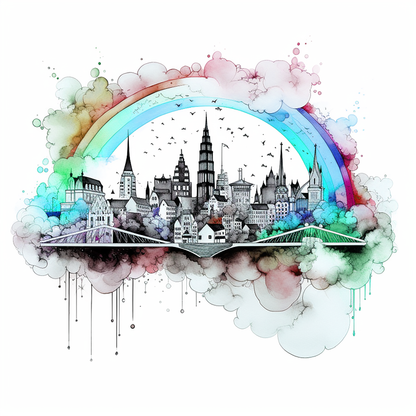 DIGITAL DOWNLOAD FILE- Rainbow Skylines