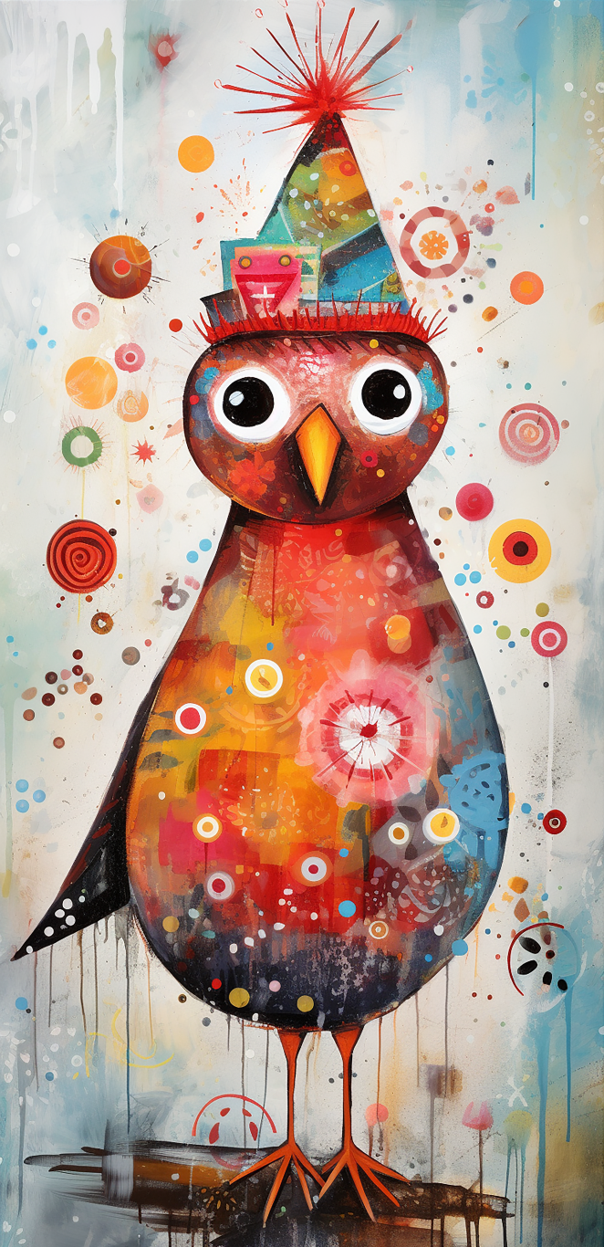 DIGITAL DOWNLOAD FILE- Whimsical Winter Birds