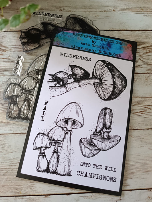 Set of photopolymer stamps- MUSHROOMS
