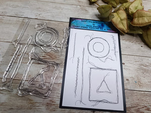 Set of photopolymer stamps- HANGING BY A THREAD