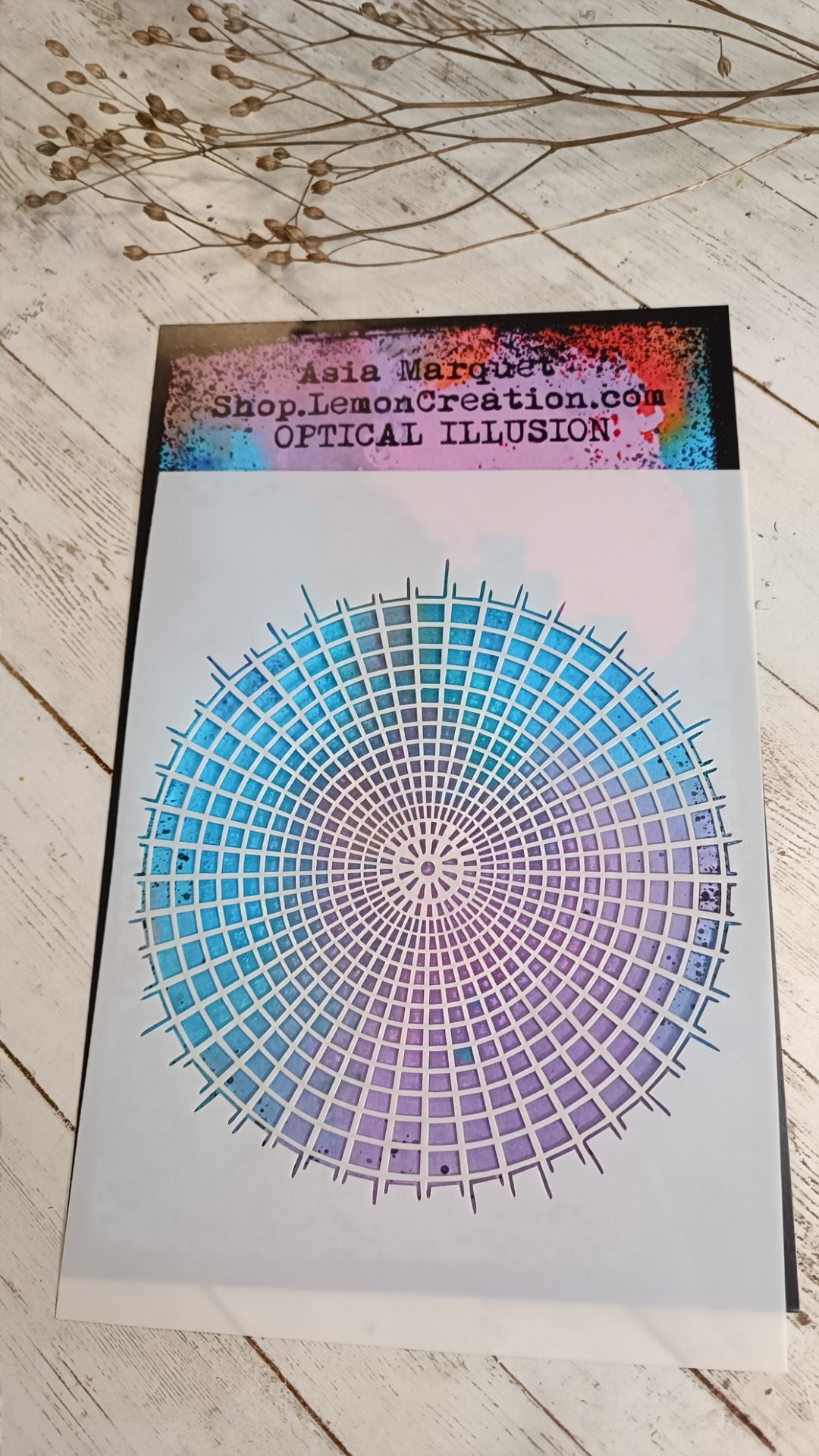 Mixed Media Stencil- OPTICAL ILLUSION