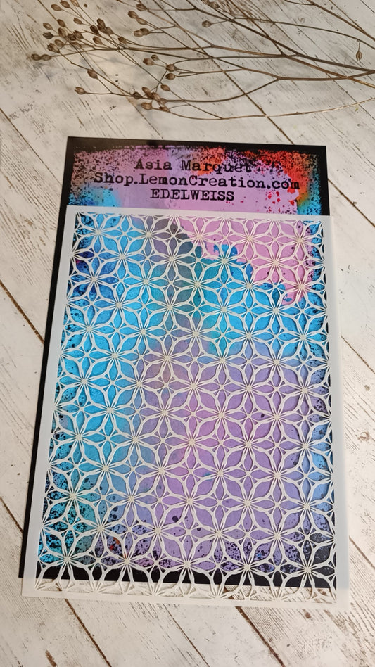 Mixed Media Stencil- EDELWEISS