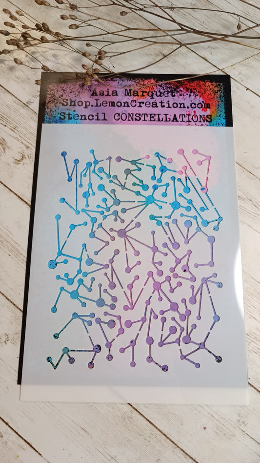 Mixed media stencil- CONSTELLATIONS