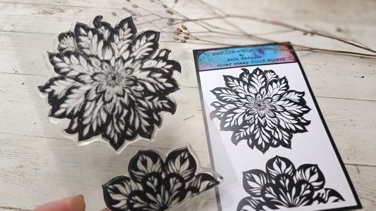 Set of photopolymer stamps- DOILY FLOWER