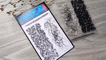 Set of photopolymer stamps- ASEMIC DOODLING