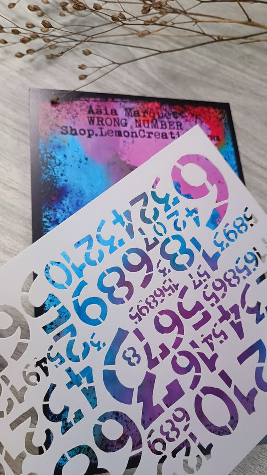 Mixed Media Stencil- WRONG NUMBER
