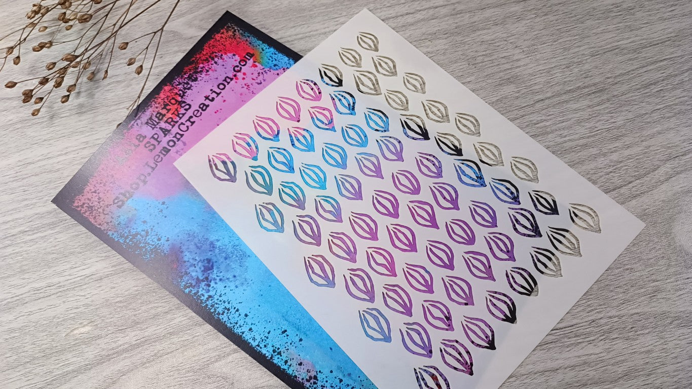 Mixed Media Stencil-  SPARKS