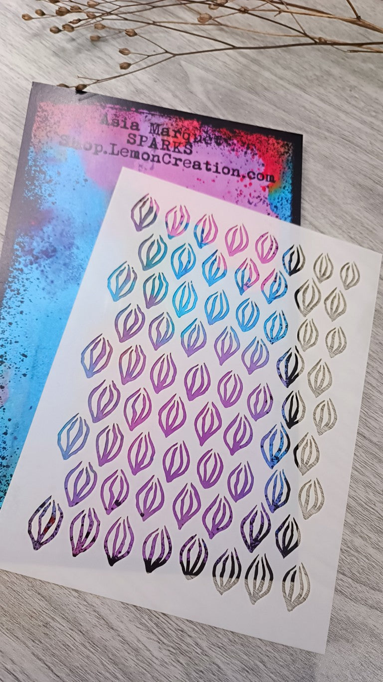Mixed Media Stencil-  SPARKS