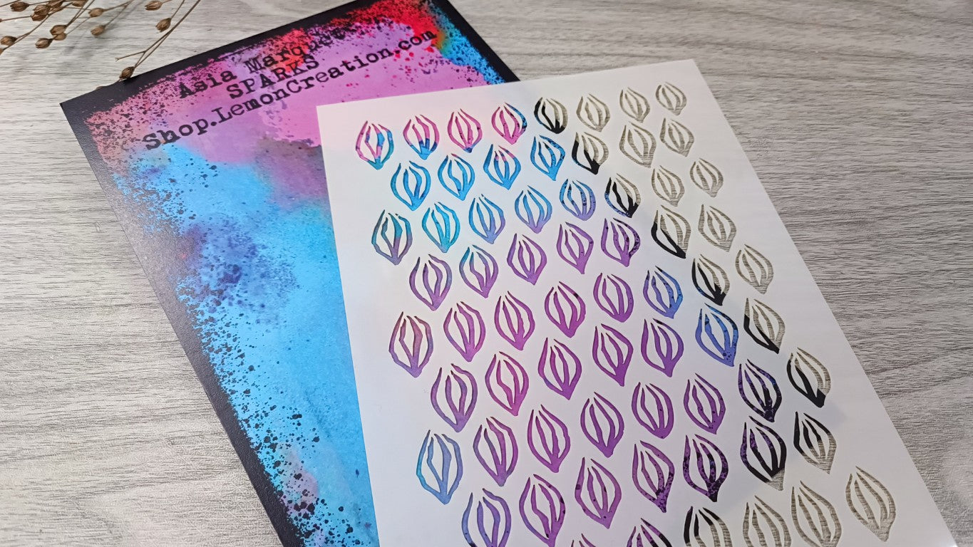 Mixed Media Stencil-  SPARKS