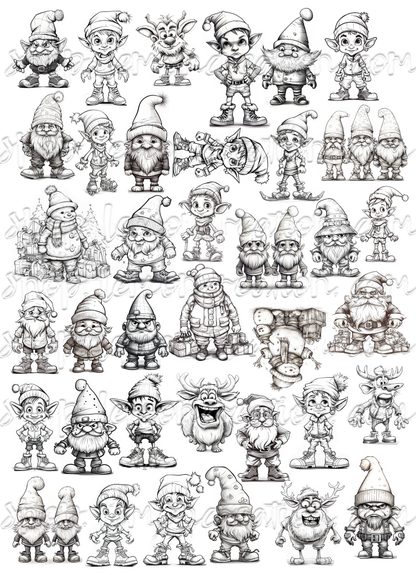 DIGITAL DOWNLOAD FILE- Winter B&W Characters