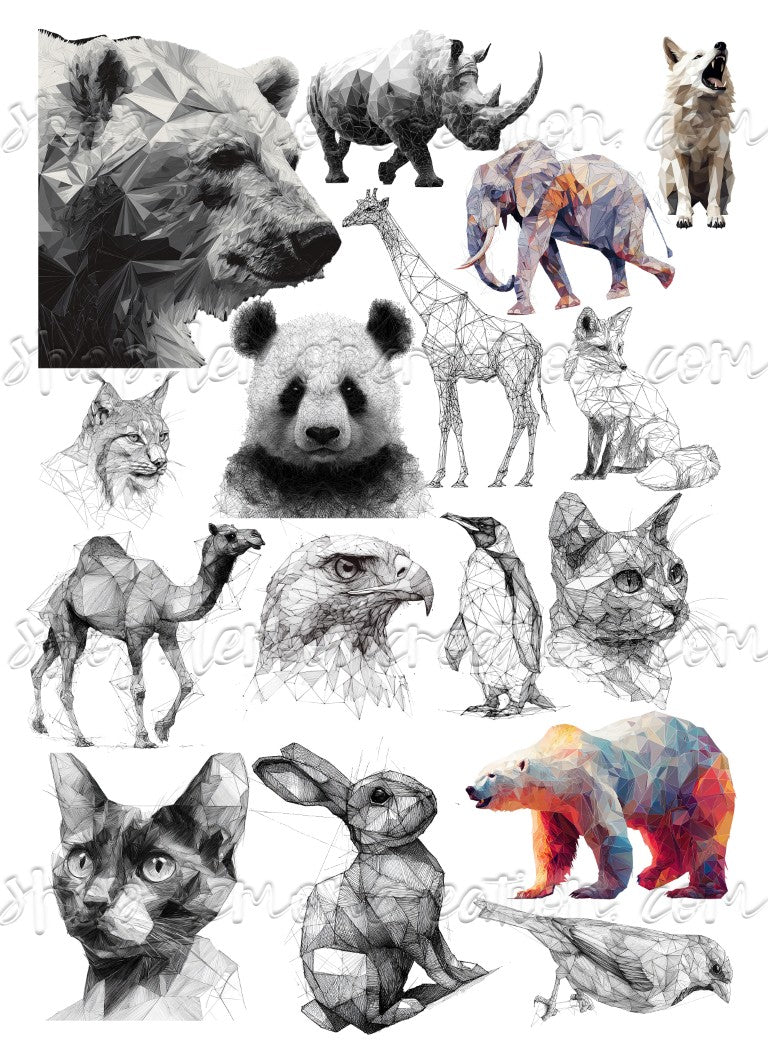 DIGITAL DOWNLOAD FILE- Geometric Animals