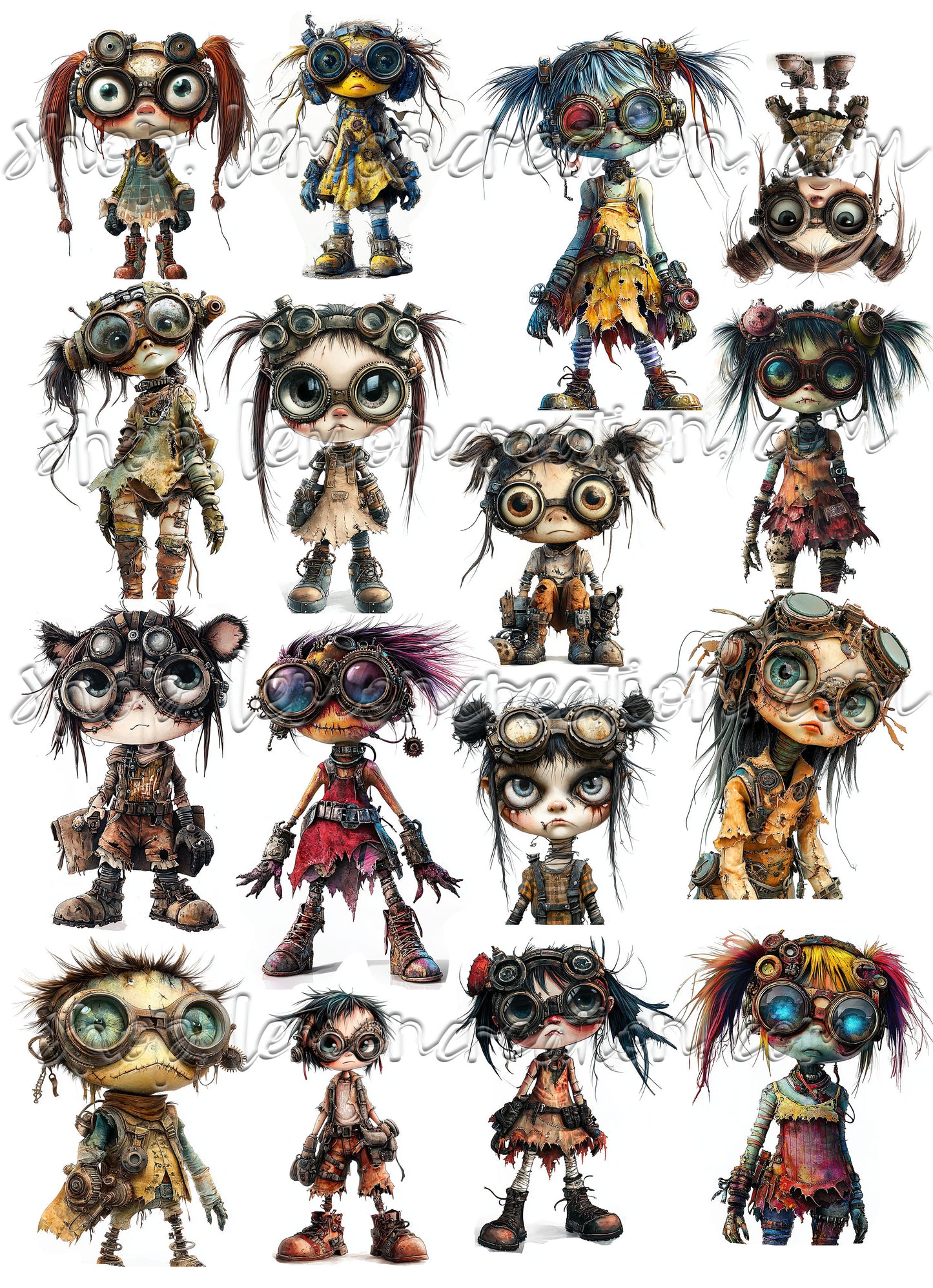 DIGITAL DOWNLOAD FILE- Weird Steampunk Children