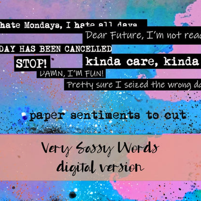 DIGITAL DOWNLOAD FILE- Verry Sassy Words