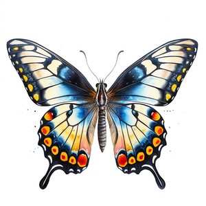 DIGITAL DOWNLOAD FILE- Watercolored butterflies