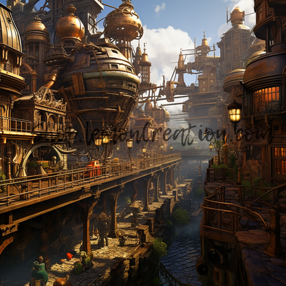 DIGITAL DOWNLOAD FILE- Steampunk Scenery