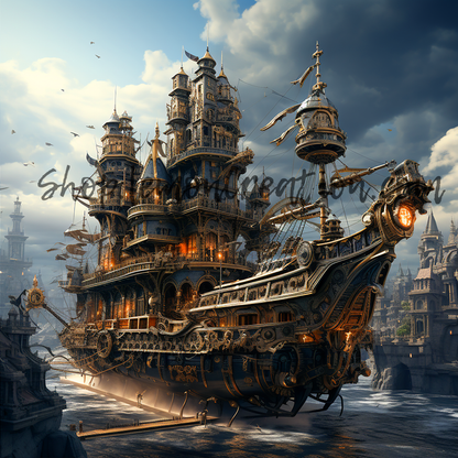 DIGITAL DOWNLOAD FILE- Steampunk Scenery