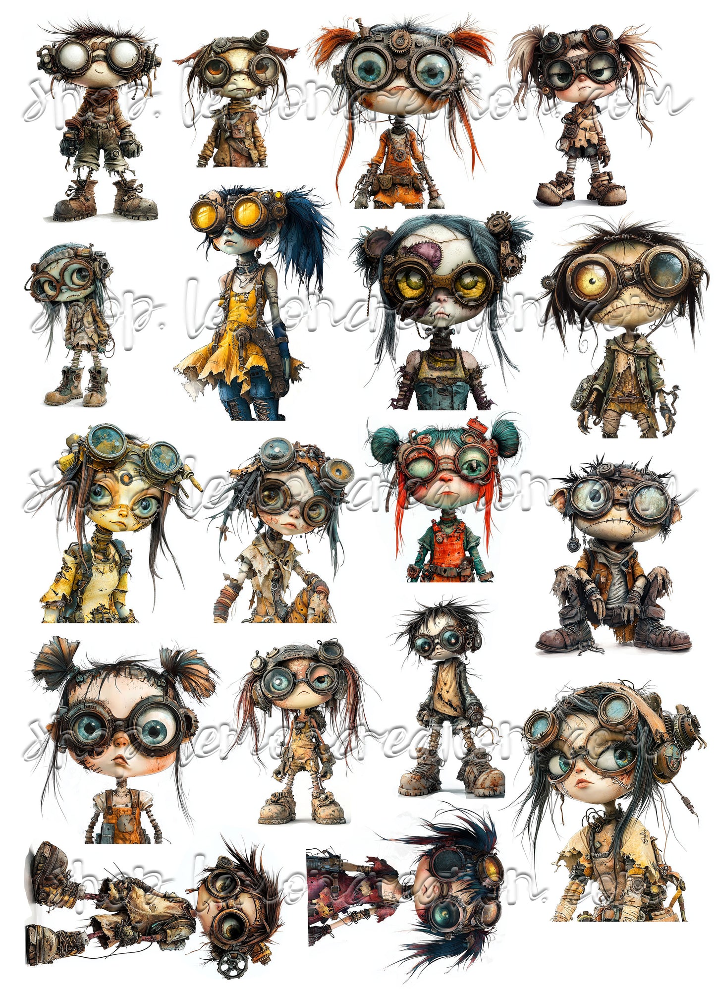 DIGITAL DOWNLOAD FILE- Weird Steampunk Children