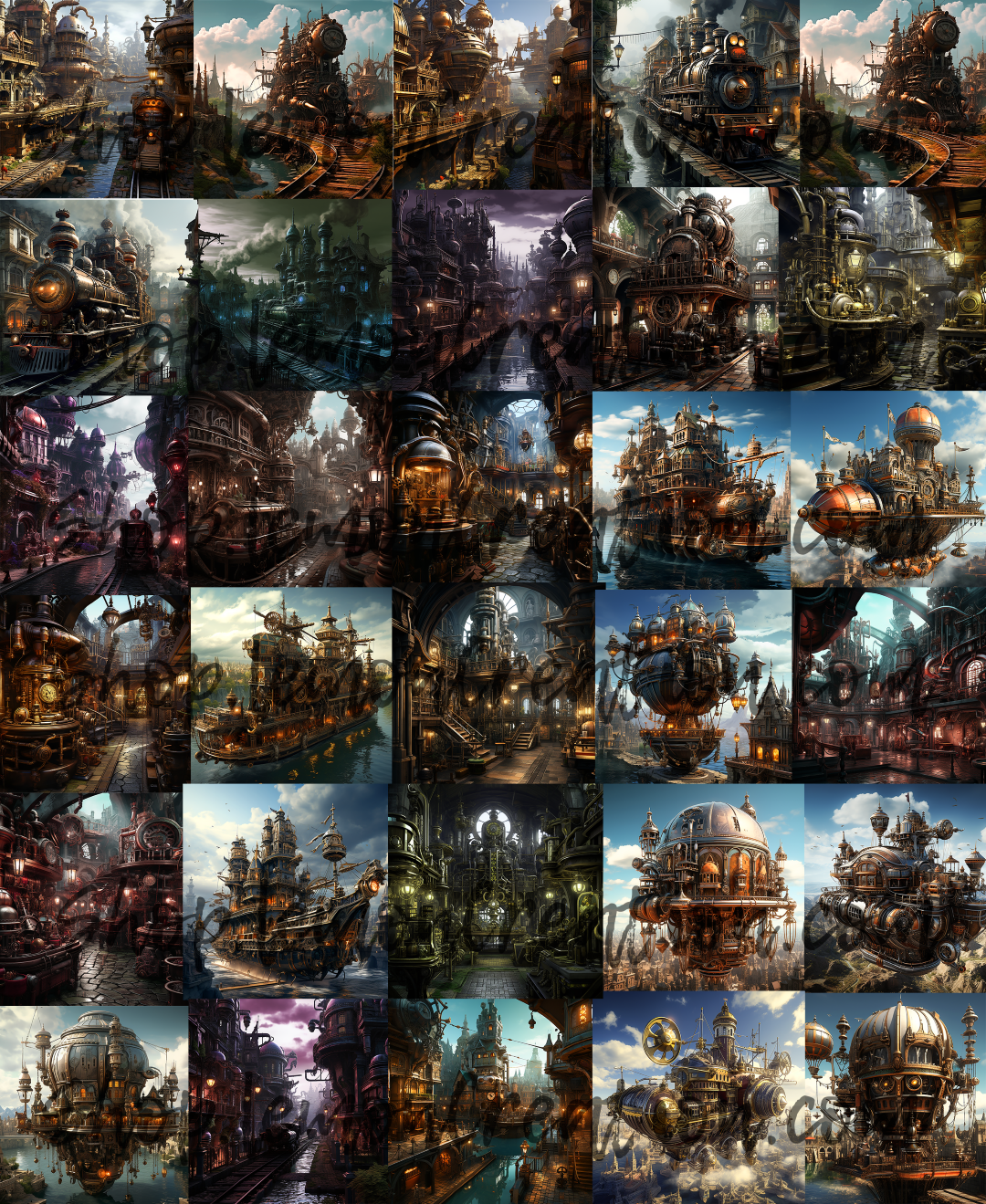 DIGITAL DOWNLOAD FILE- Steampunk Scenery