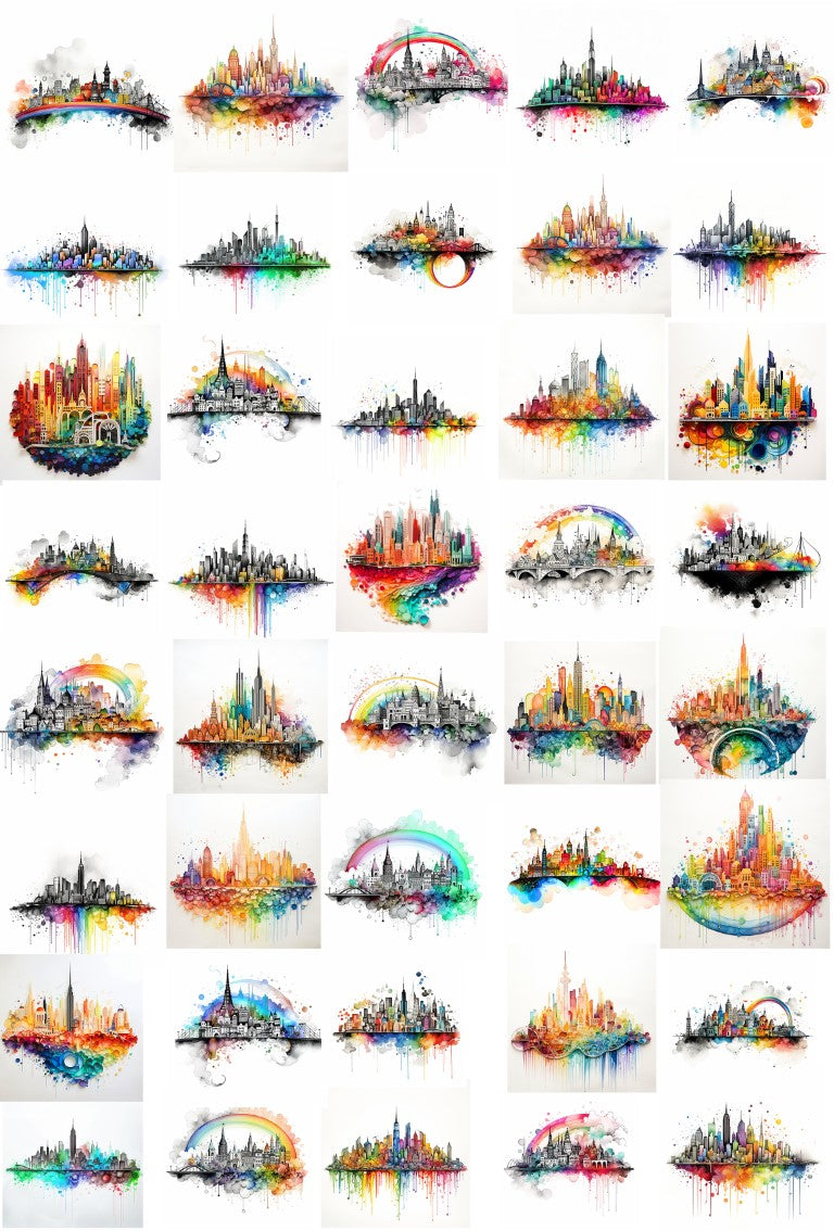 DIGITAL DOWNLOAD FILE- Rainbow Skylines