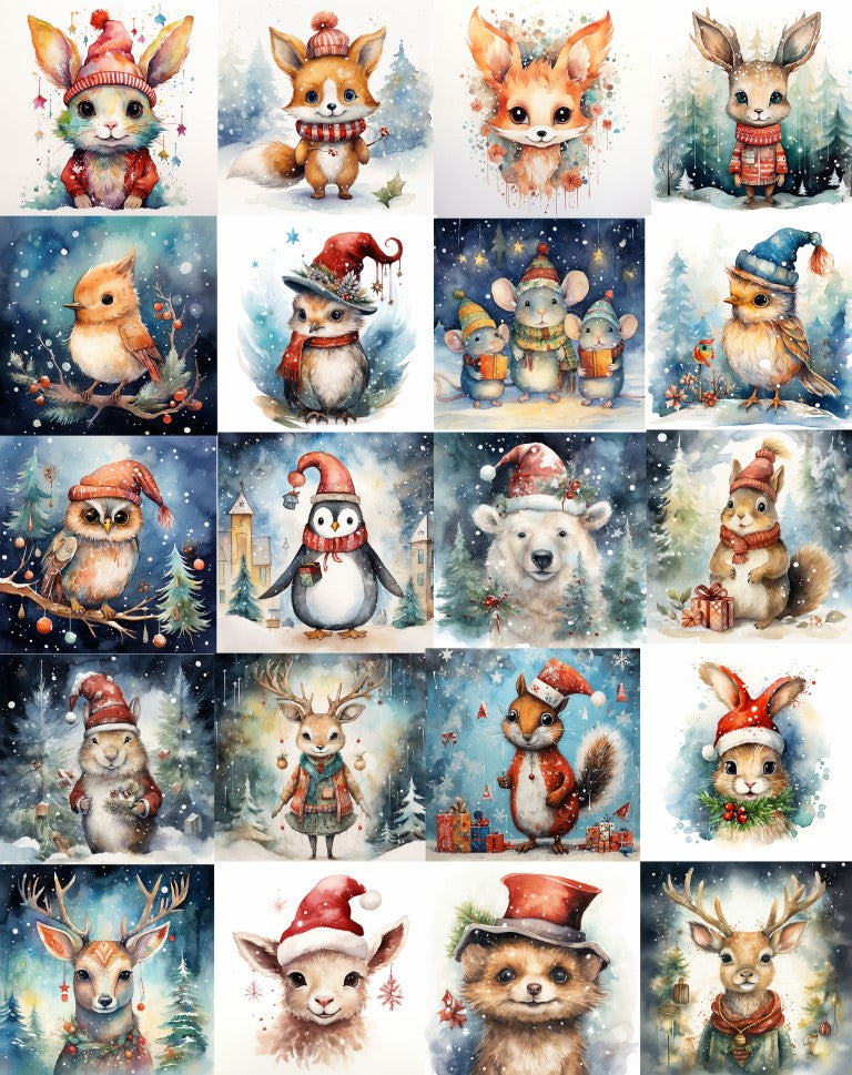DIGITAL DOWNLOAD FILE- Winter & Christmas Animals