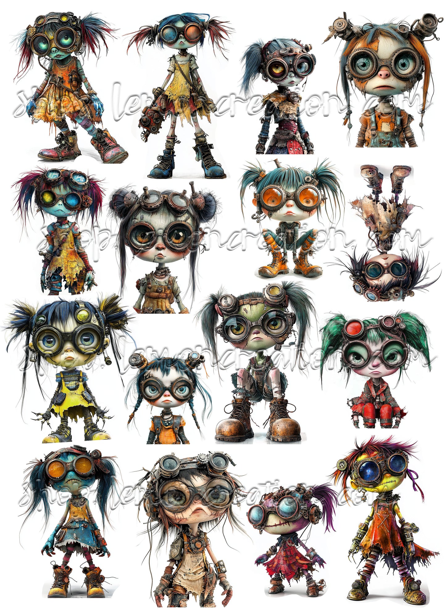 DIGITAL DOWNLOAD FILE- Weird Steampunk Children